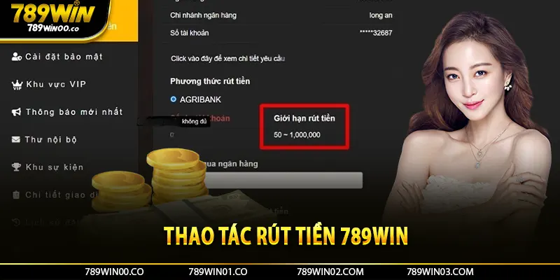 Thao tác rút tiền 789win